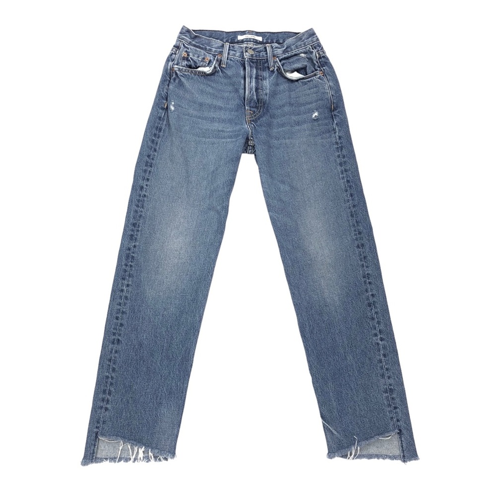 GRLFRND Helena Straight Leg Jean In Close To You Size 24 24X26 Distress Fray Hem